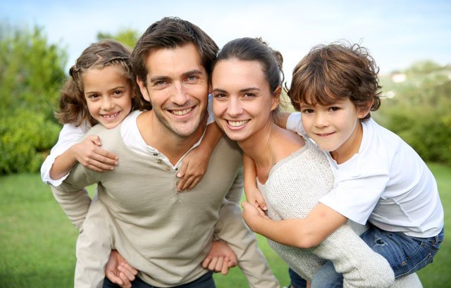 happy family with good hearing & health