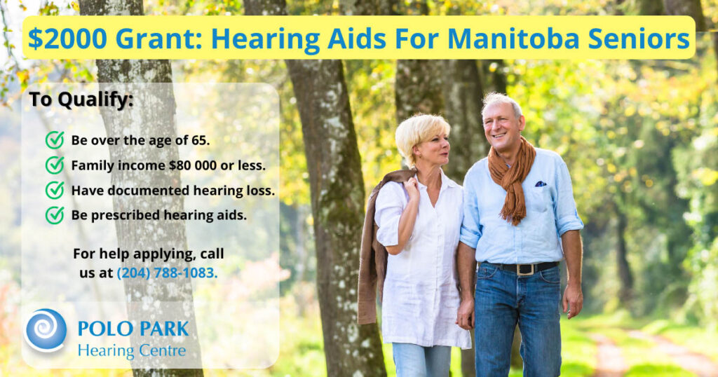 Couple Walking with hearing aids - grant from mb government