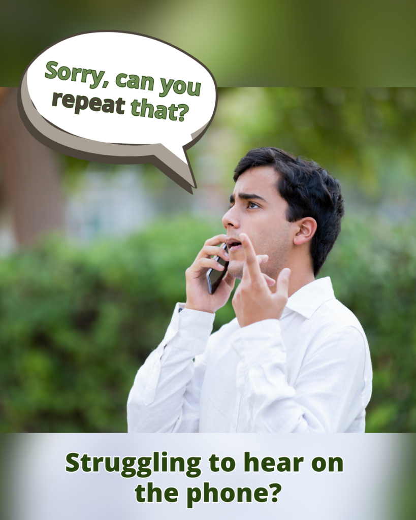 man asking to repeat conversation on phone due to hearing loss 2