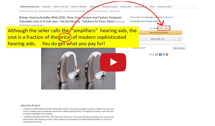 Hearing Amplifiers Sold As Hearing Aids